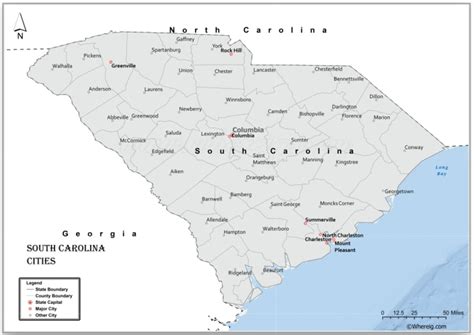 Map of Cities in South Carolina, List of South Carolina .
